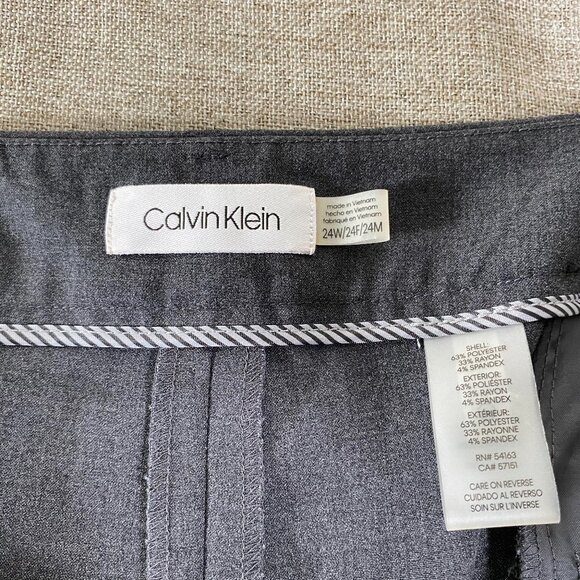 Calvin Klein Dress Pants Women's 24W High Rise Gray Office Business NWT - Picture 5 of 15